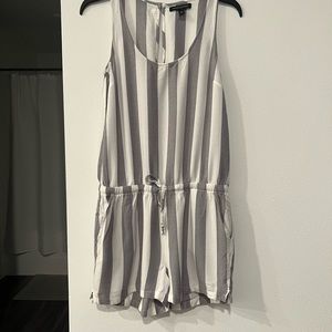 Light grey and white romper.